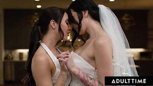 ADULT TIME - Sensual Romantic First Fuck For Lesbian Newlyweds Charlotte Sins And Melissa Stratton!